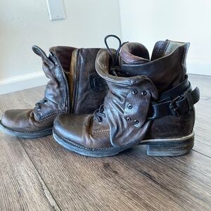 A.S. 98 stylish European leather slouchy ankle boot